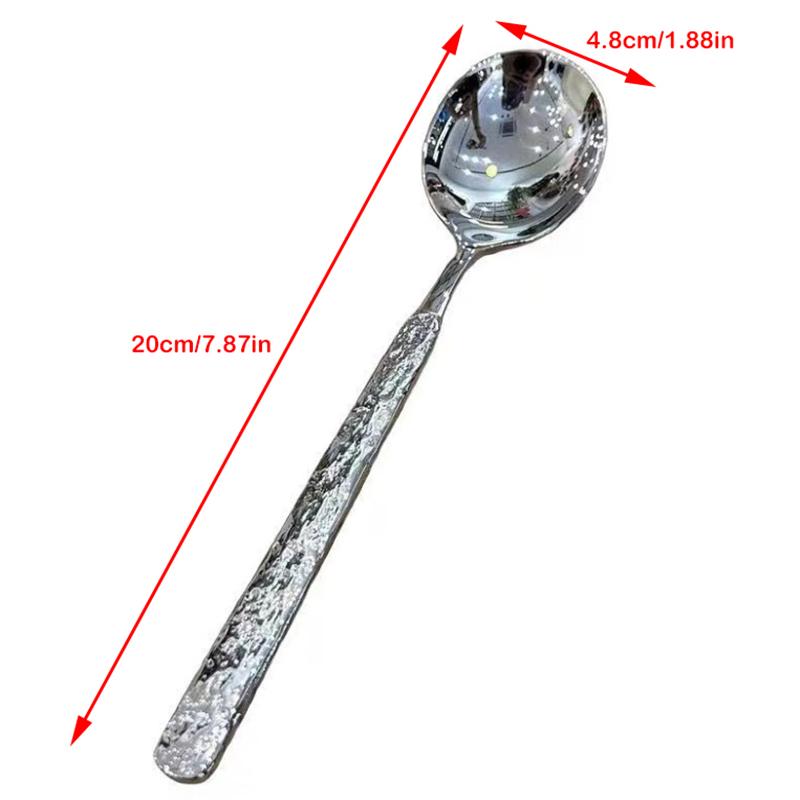 Beautiful Tea Coffee Spoon High-Capacity Stainless Steel Silver Fruit Dessert Cake Fork Christmas Kitchen Cutlery
