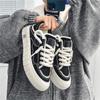 Herren Schwarze Weiße Klobige Canvas-Sneaker Doppelt tragbar Rutschfeste Lässige Skate-Schuhe
