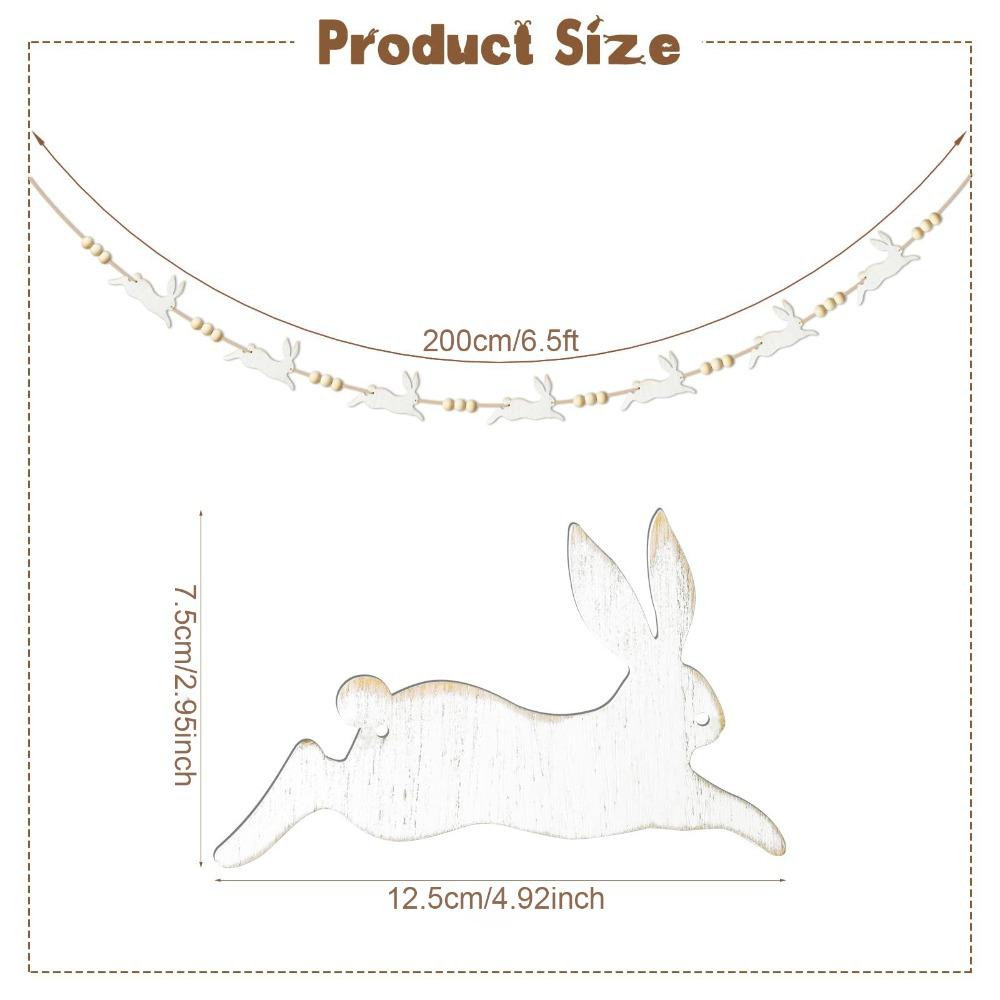 Bunny Carrot Bead Wreath Decoration Easter Spring Bunny Carrot Garland for Home Door Wall Easter Party Festive Decor