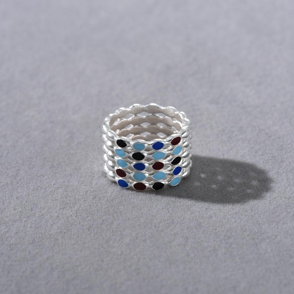 Bohemian Color Drop Glaze Premium Metal Hollow Ring Retro Niche Design Personalized Unique Ring