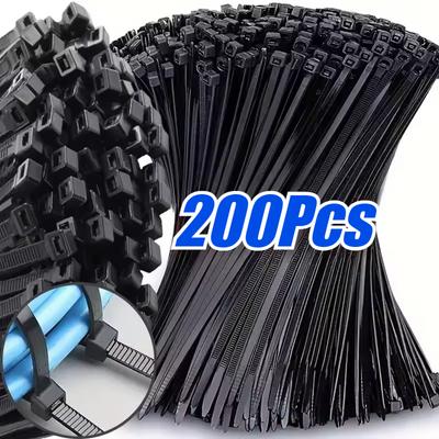 Plastic Nylon Ties Self-locking Cord Ties Straps Cables Fastening Loop Home Office Adjustable Wire Zip Ties