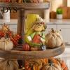 Halloween Resin Ornaments Autumn Harvest Figurine Ornament, Decorative Statue, Turkey/Scarecrow/Pumpkin Vintage Festival Displays Tabletop Centerpiece