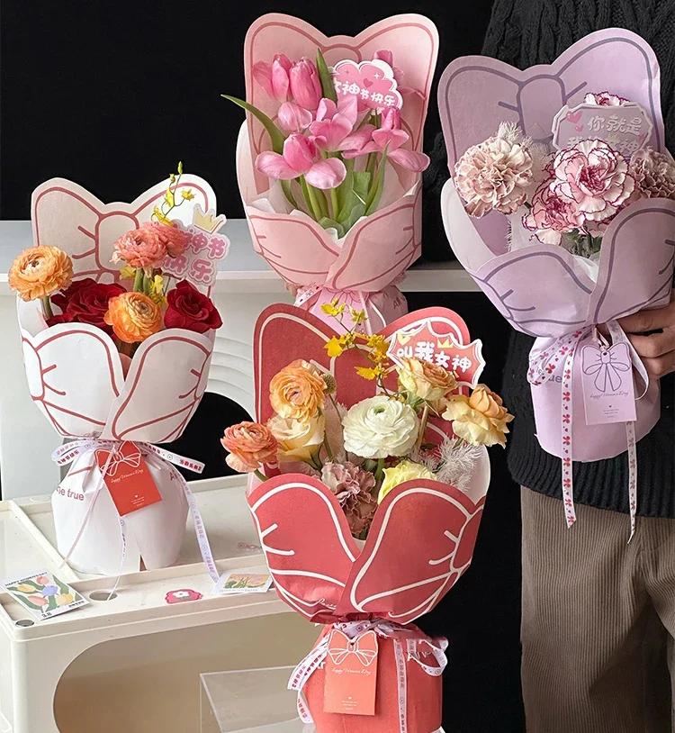 

15 шт. 26*50 см бабочка букет упаковочная бумага утолщенная нестандартная подарочная упаковочная бумага праздничная роза букет упаковочная бумага