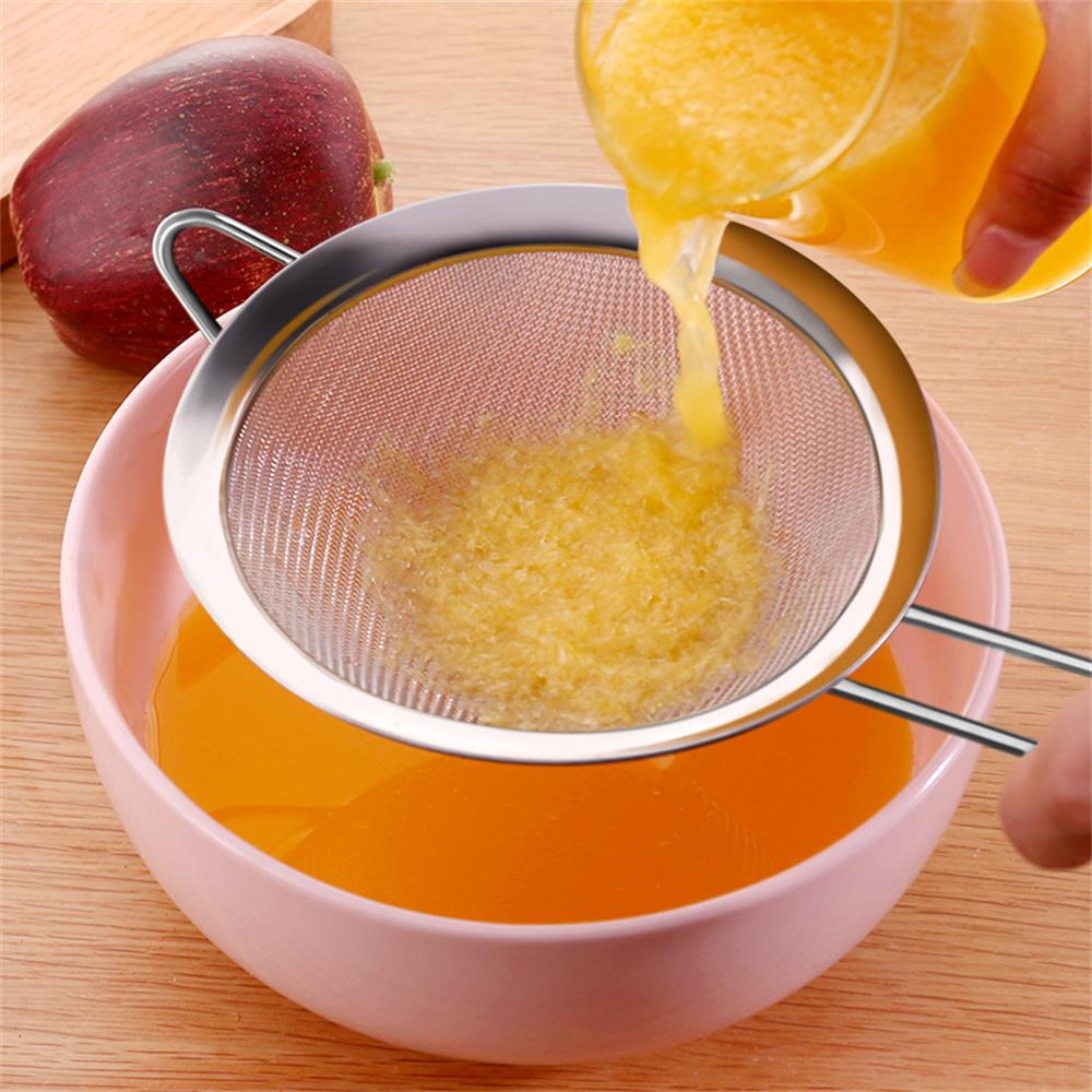 1pc Stainless steel strainer kitchen household strainer oil spill strainer soybean milk sharp ear strainer flour filter screen