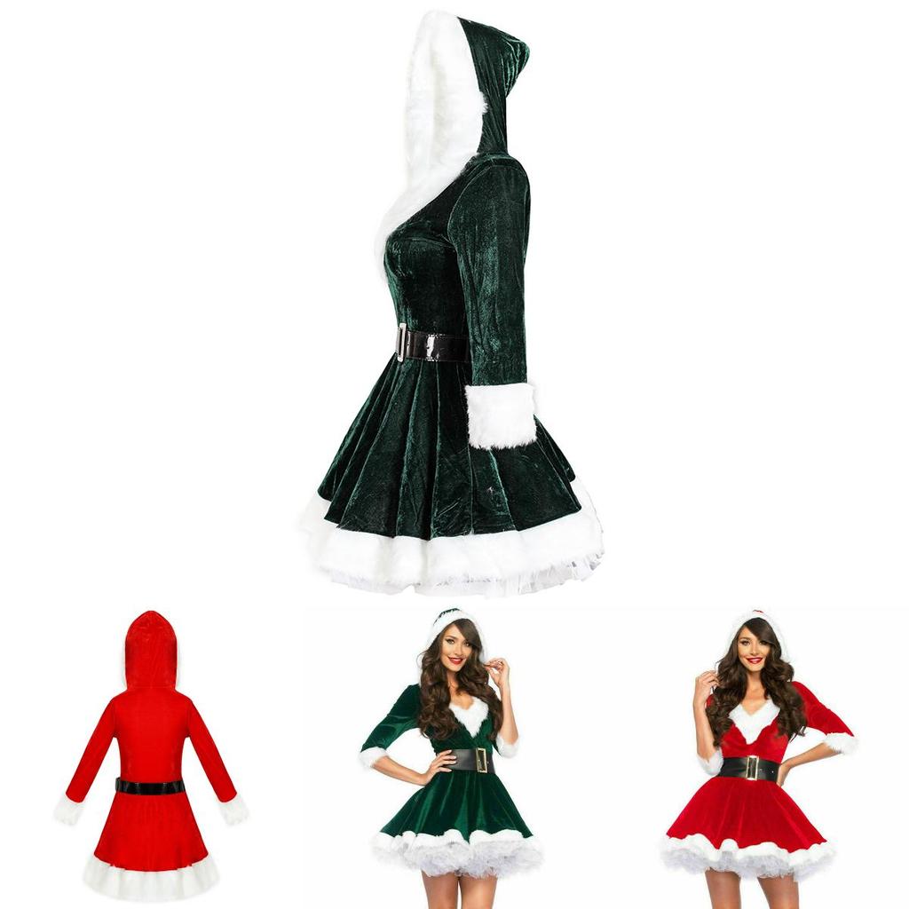 Cozy Santa Claus Christmas Costume For Women Featuring Breathable And Warm Material
