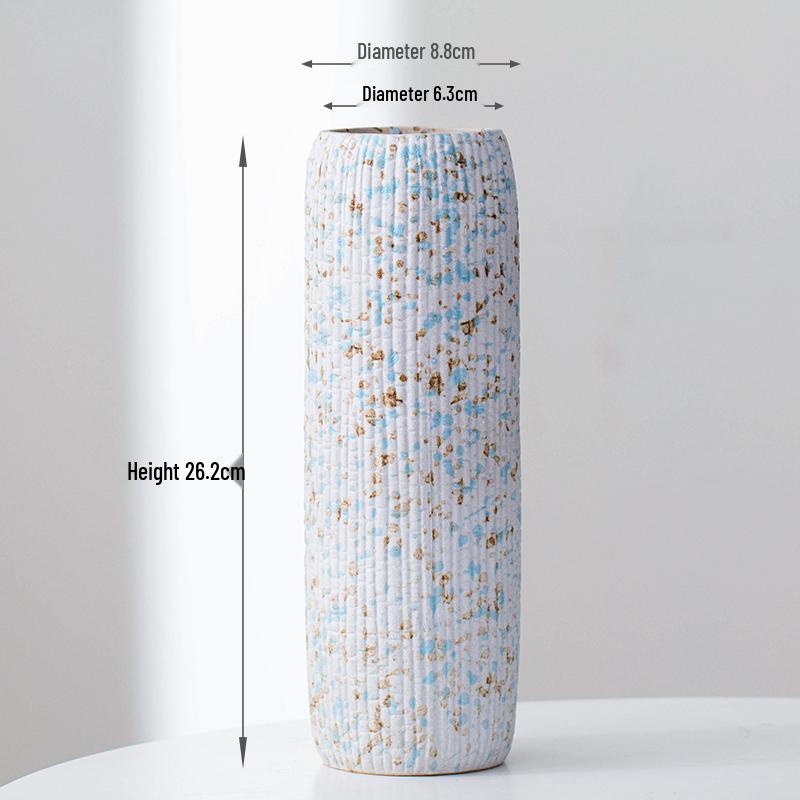 Minimalist Kiln-Fired Ceramic Vase: Home Living Room Decor for Fresh or Dried Flowers
