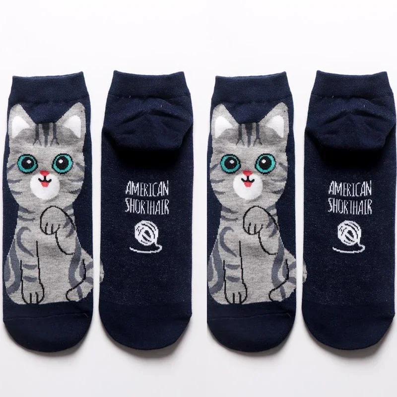Animal Cotton Socks Women Autumn Winter Cute Cartoon Cat Dog Parttern Mid Tube Sock Kawaii Female Girl Funny Floor Sleep Socks