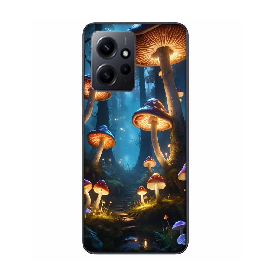 Dream Forest Landscape Mushroom House Phone Case For Redmi 12 13C 12C 15C 9 10 10C Note 13 Pro Plus 14 15 Pro 9T 9C 9A TPU Soft