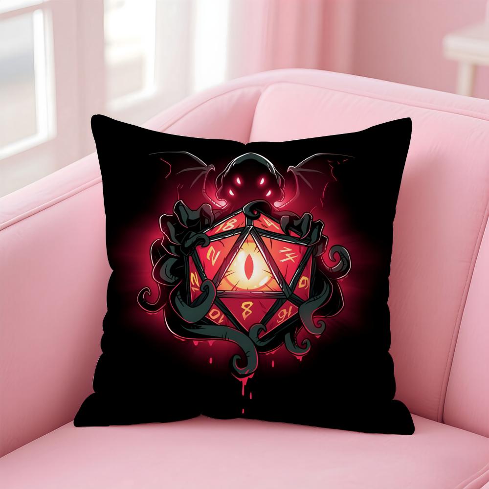 D-Dungeons & Dragons Game Cushion Cover Home & Car Multi-Scene Pillow Cover - Reversible, Soft & Durable for Daily Use