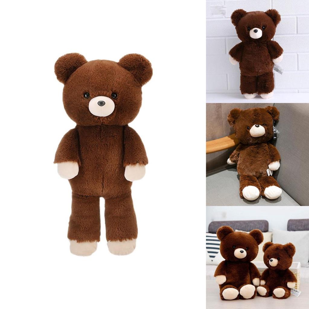 Soft And Cuddly Down Cotton Teddy Bear Plush Toy, Fox Fur Fabric, White And Brown, 46cm/36cm