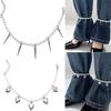 Imitation Pearl Anklet Trouser Chain With Spike Charms Adjustable Punk Style Ankle Bracelet Women Jeans Decor Fashion Jewelry