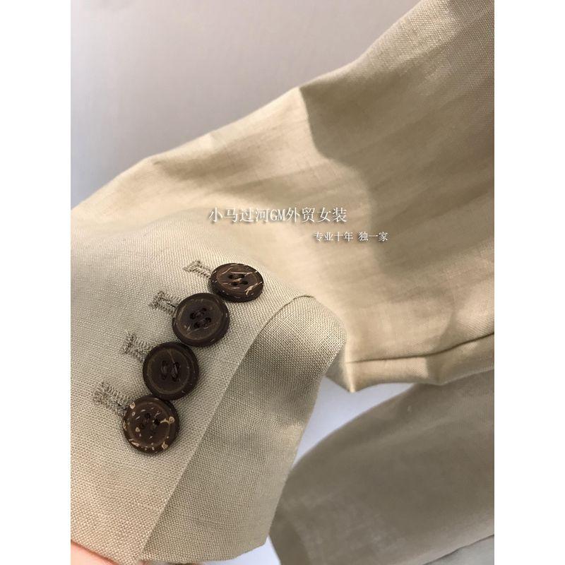 

Выходи!!! Отправленный по Старому каналу, Наряд взлетает ~ Льняной костюм высокого класса для верхней одежды для женщин Linen Rice 34