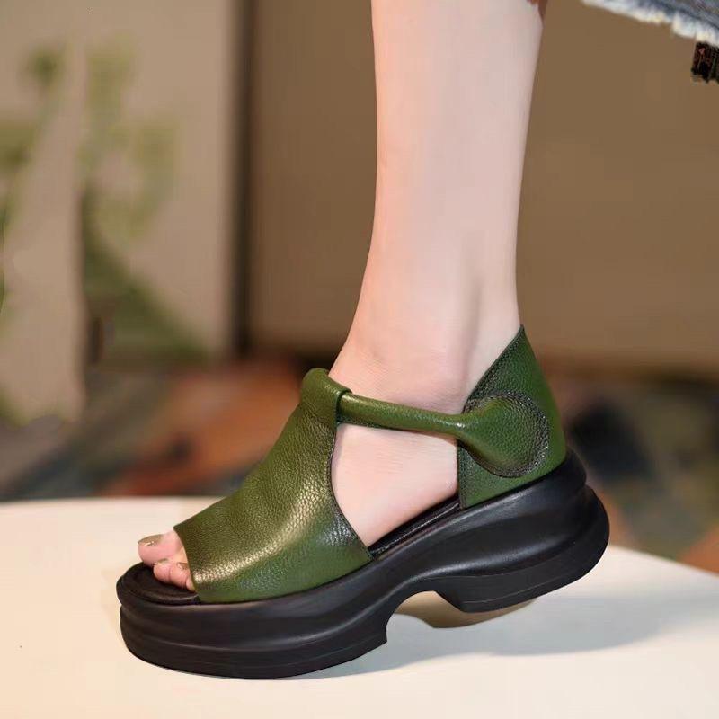 Modische Damen Sandalen dicker Boden erhöhend Ausgehen Slipper Damen Zehen offen 2025 Sommer neu weicher Boden vielseitig Ein-Wort