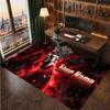 Cristiano Ronaldo Custom Crystal Velvet Rug, Personalized Name Text Print, Football Logo Soft Non‑Slip Floor Mat Home Decor Gift
