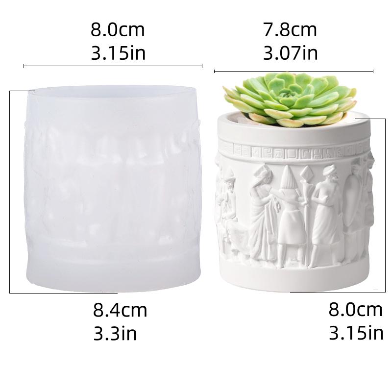 DIY úleva bohyně vítězství kruhový květináč pryskyřice silikonová forma úleva boha vítězství úložný box sádrové formy