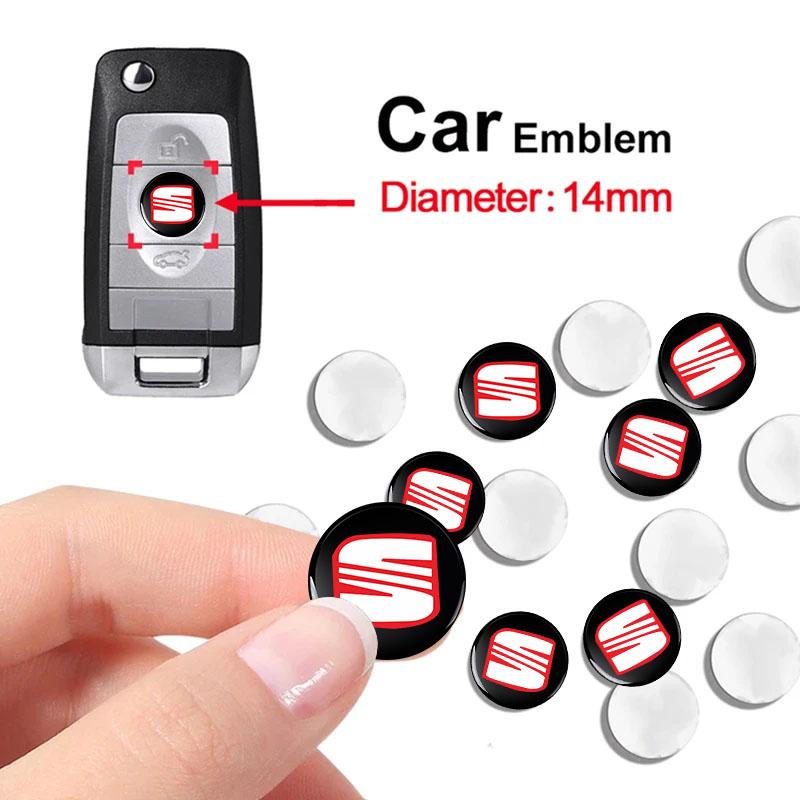 2/5/10Pcs 14mm Car Remote Key Fob Emblem Badge Radio Button Sticker For SEAT Leon FR Altea Ibiza Toledo Cordoba Alhambra Arona Ateca Exeo