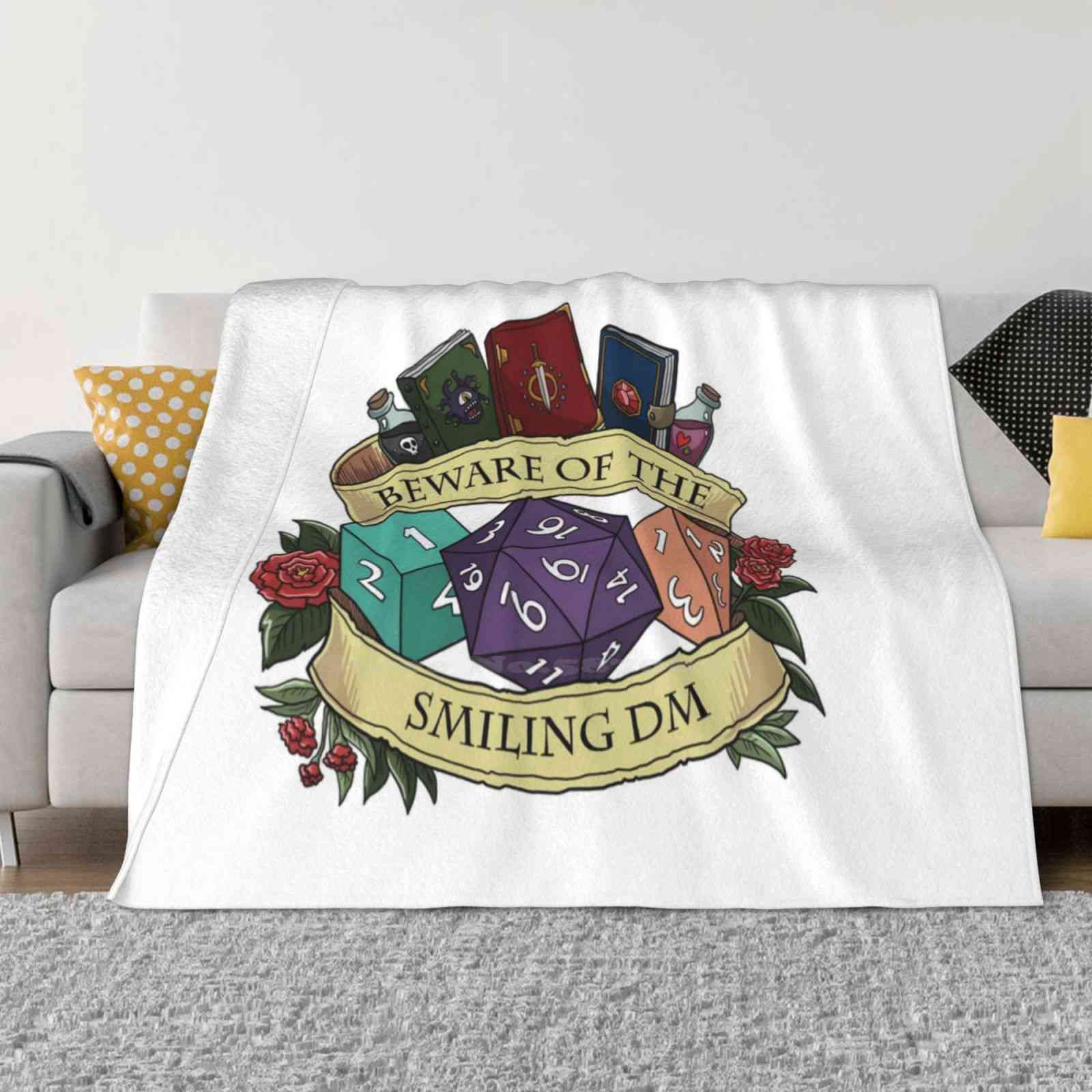 Dm Best Selling Room Household Flannel Blanket Dnd Dice And Dragons Tabletop Roleplay D20 Dm Gm Game Master Fantasy 30x40in