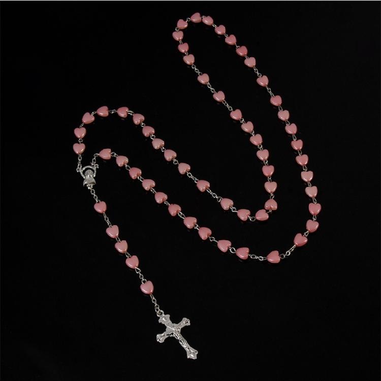 Religion Christian Faux Pearls Rosary Necklace For Women Crossed Pendant Clavicle Chain Beads Chains Fashion Jewelry