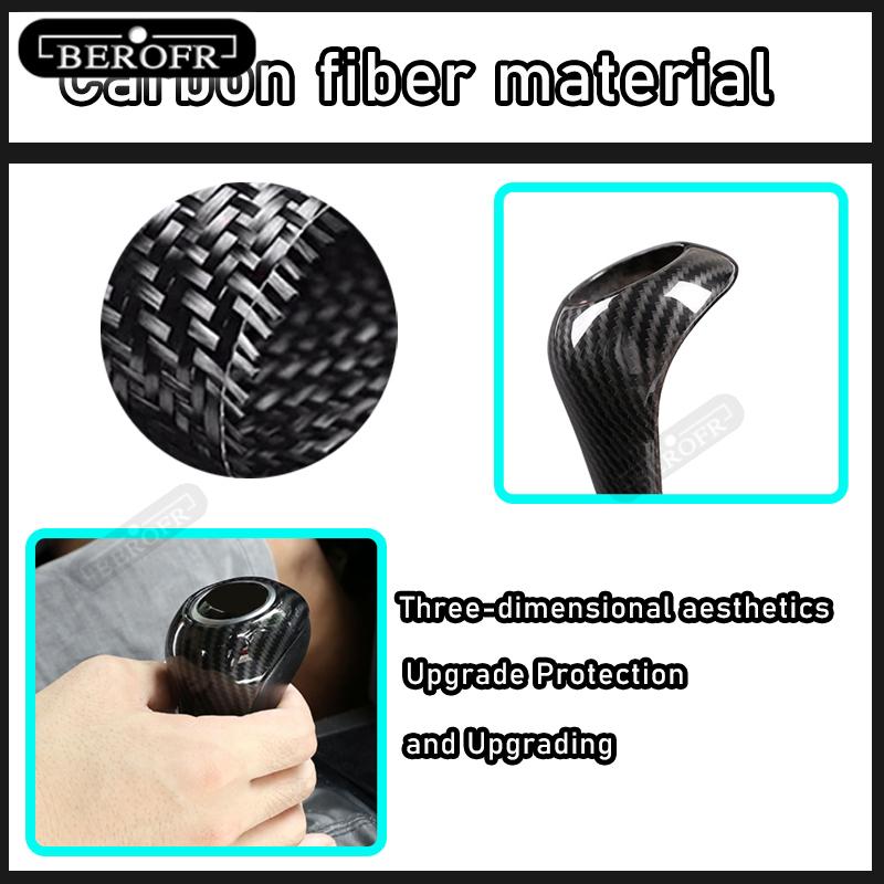 2 PCS Styling ABS Gear Shifter Shift Lever Knob Stick Handball Head Cover For Toyota HARRIER Carbon fibre Peach wood grain