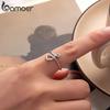 Bamoer   Copper Infinite Sleek Open Ring, Twisted Love Ring For Women Girls Minimalist Birthday Dating Jewelry Gift