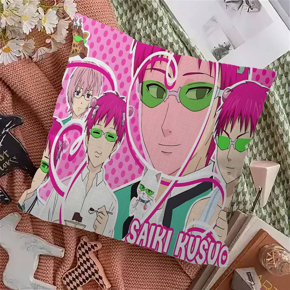 

The Disastrous Life Of Saiki K Saiki Kusuo Cushion Polyester Sofa Cushions Decorative Throw Pillows Home Decoration Pillowcover 12x12Inch
