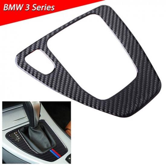 Carbon Fiber Gear Shift Knob Trim For 06 07 08-12 BMW E90 E92 325i 330i 335i M3