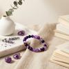 Minimalist Natural Purple Stone Beaded Bracelet for Man Women Crown Chakra Anxiety Relief Energy Yoga Accessories Jewelry Gift