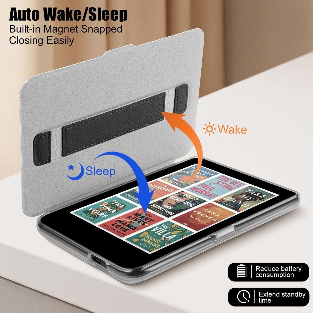 Auto Wake/Sleep Case Snap-on Protective Shell e-Reader Cover for KOBO Clara Color/2E/BW 6 inch