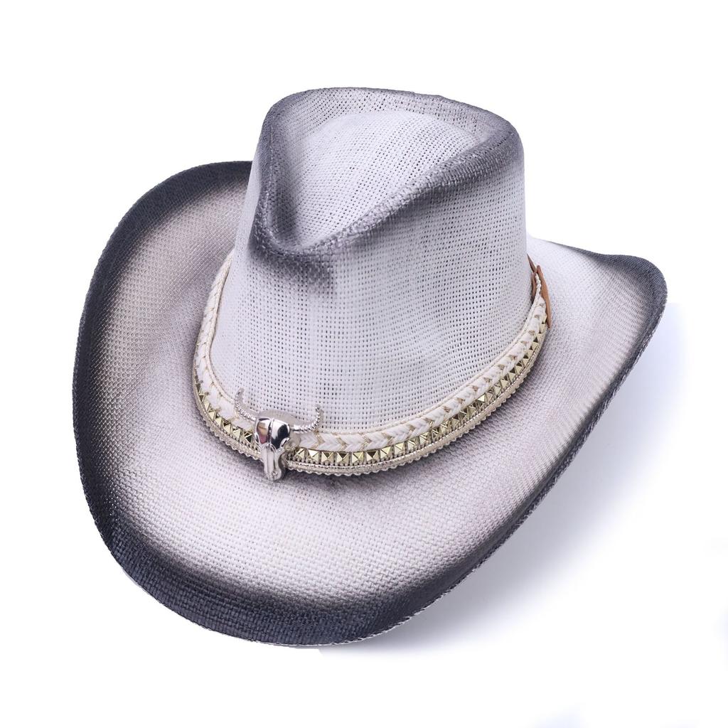 Straw Western Cowboy Hat Male Bohemian Summer Seaside Sunscreen Beach Straw Hat Female