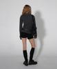 CHICKS Check Point Slim Collar Long Sleeve Charcoal