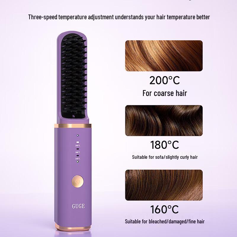 Wireless Negative Ion Hair Straightener Brush CN plug (adapter included)