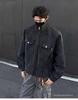 SWAMP AREA Matte Velvety PU Leather Men's Retro American Workwear Jacket - Autumn/Winter Style