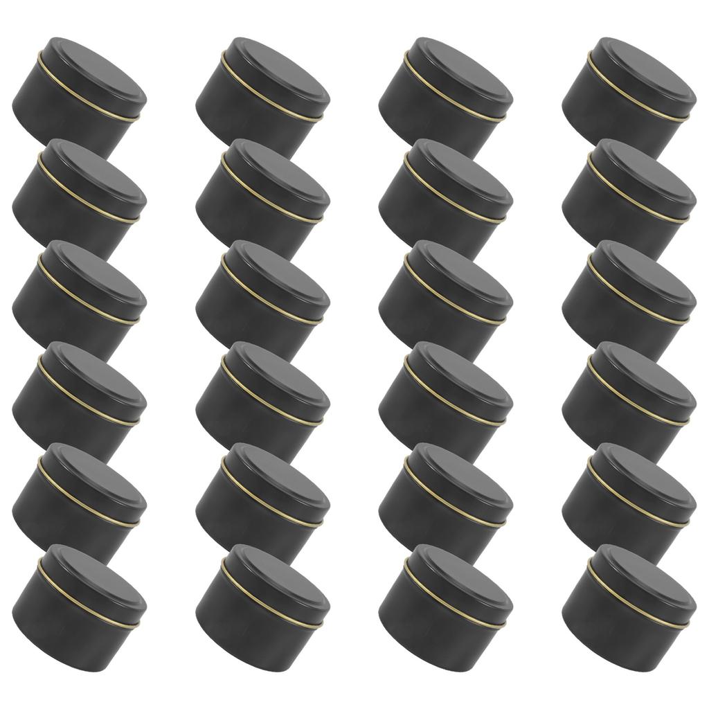 BHBL Candle Tins, 24 Piece, 4 Oz Metal Candle Containers for Making Candles, Arts & Crafts, Dry Storage,Black
