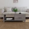 Table basse - vidaXL - HAMAR - Bois massif de pin - Gris clair - 100x55x35 cm