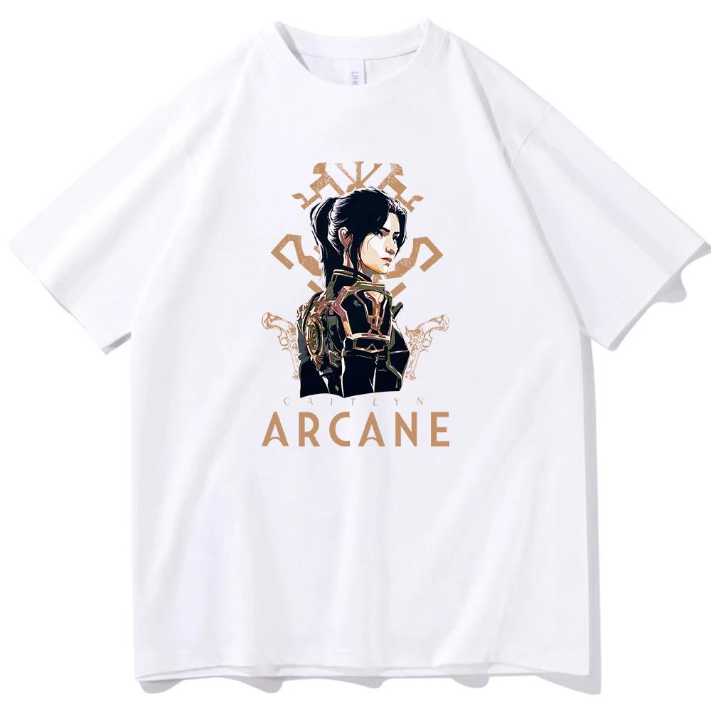 Arcane T-shirt O-Neck Short Sleeve Shirts Fans Gift Graphic T Shirts Anime Women Short Sleeve Harajuku Shirts