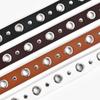 Womens Faux Fashionable Leather Punk Belt With Unique Eyelet Buckle And Riveted Accents
