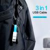 3 in 1 Magnetic 13CM Mini USB Data Cable Mobile Phone Portable Charging Data Cables Type C/Micro USB