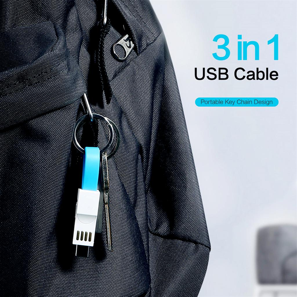 3 in 1 Magnetic 13CM Mini USB Data Cable Mobile Phone Portable Charging Data Cables Type C/Micro USB