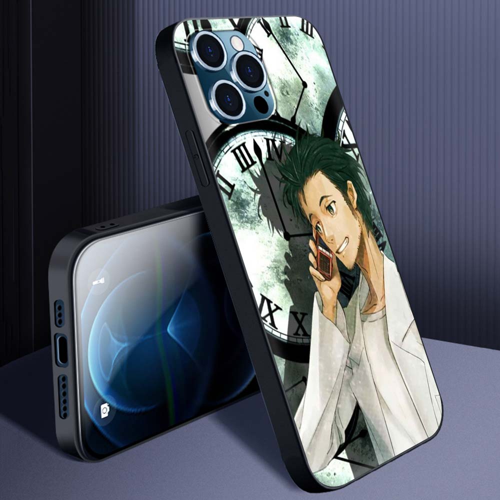 Steins Gate Okabe Anime Manga Luxus Handyhülle Für iPhone 13 14 11 12 Pro Max 7 8 Plus SE X XR XS Weiche Vollabdeckung Schwarze Hülle