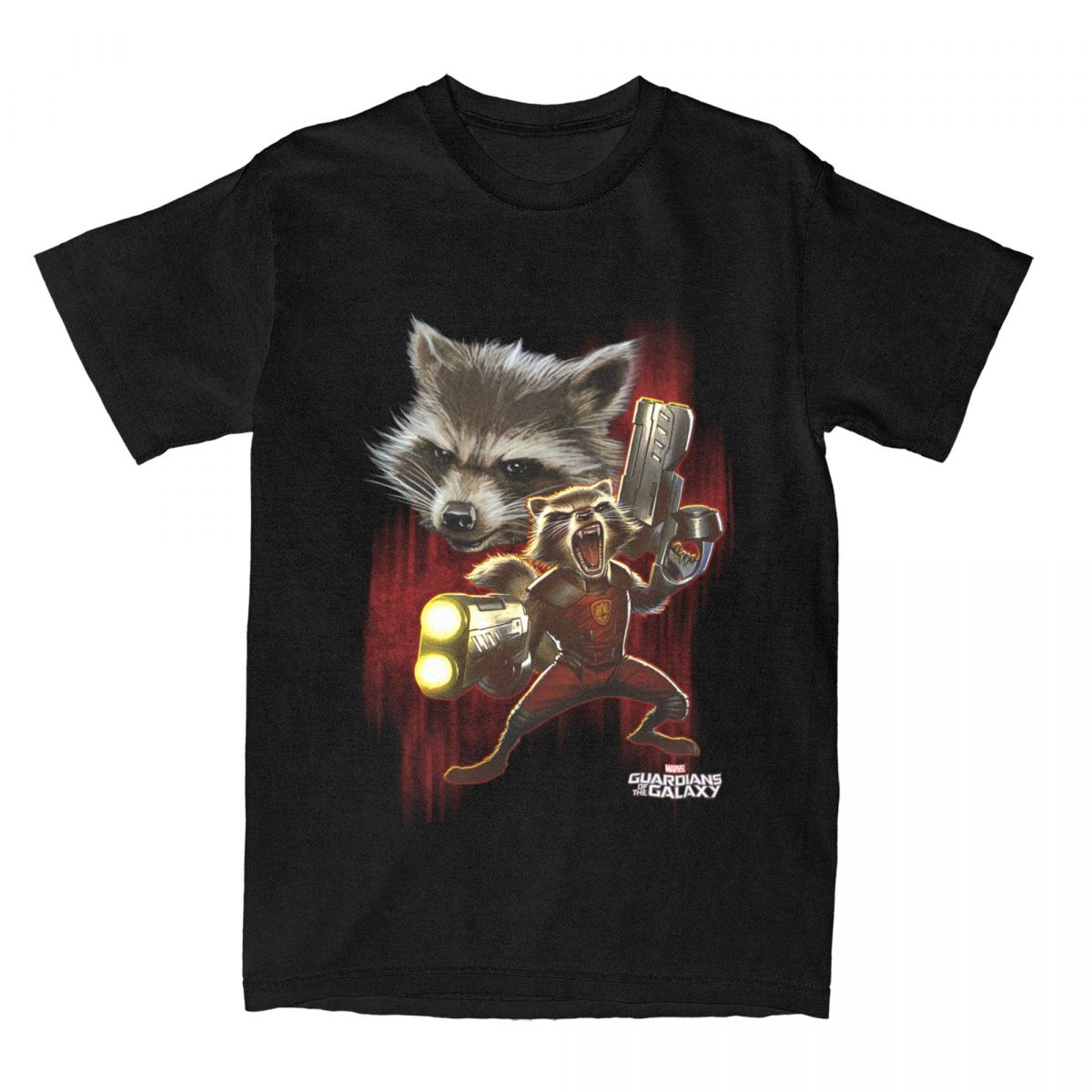Miniso Twisted Rocket Racoon Raccoon TShirt Men Cotton Guardians Of The Galaxy Racoon Cotton Tee Shirt New Arrival Clothes L