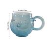 Glass Drinking Cups Wave Ergonomic Grip Reusable Sea Glass Coffee Mug Drinking Cups For Tea Milk Water Beverage Wine Hot Cold