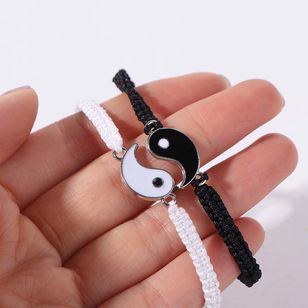1 Pair Bagua Taichi Friend Bracelet Yin and Yang Taichi Hand Rope Taichi Bracelets Birthday Gift