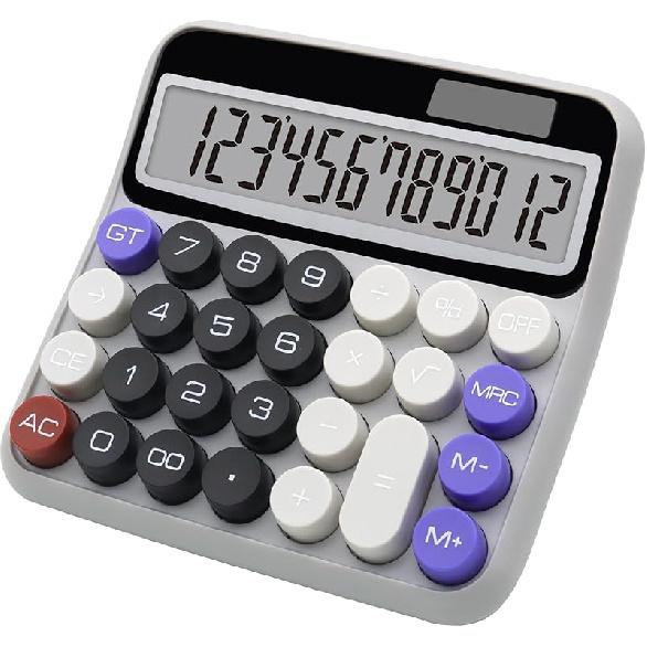 Black Calculator, Big Button Calculator with Large LCD Display, Black Office Desk Accessory for Offices, Schools, Homes and Businesses