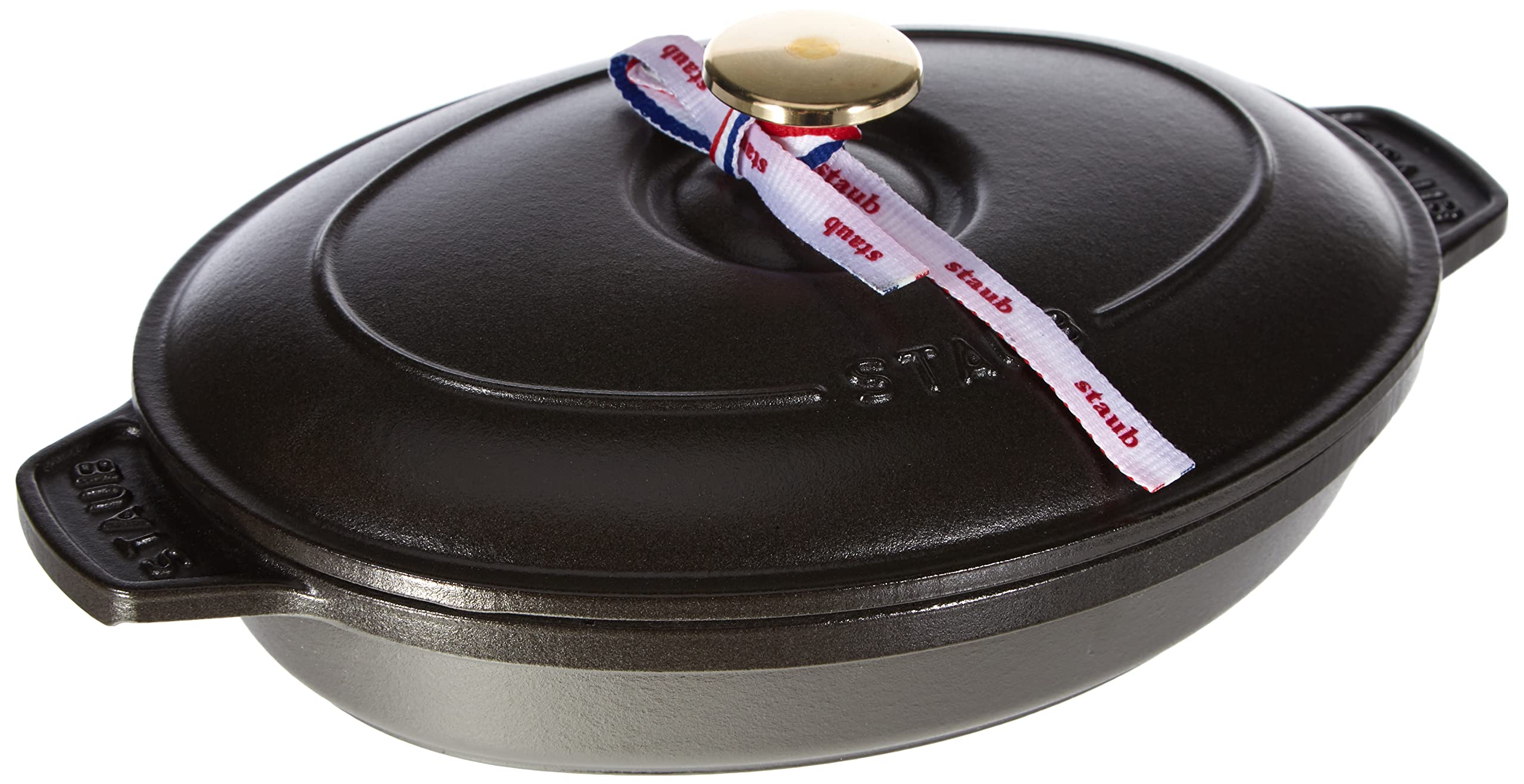 

Staub Oval Hot Plate, Black, 23cm, Double-Handled, Cast Iron, Enameled, Shallow, Induction Compatible [Official Japanese Product] Hot Plate 40509-582