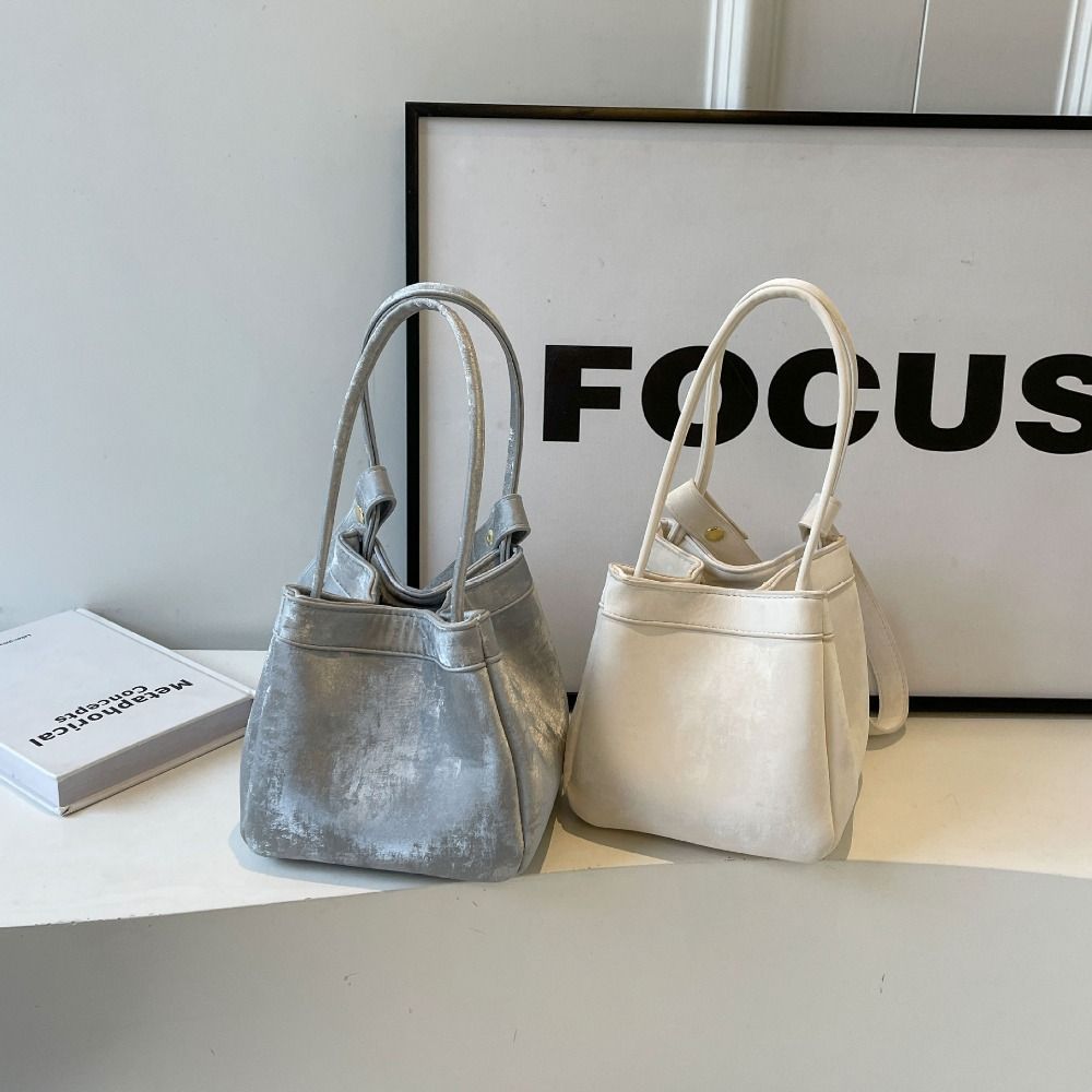 

Чистая цветная сумка-корзина для овощей, сумка через плечо большой емкости, сумка-ведро из искусственной кожи, уличная одежда