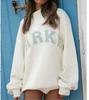 Exotic Embroidered Letter Hoodie Set - Casual Round Neck for Autumn/Winter