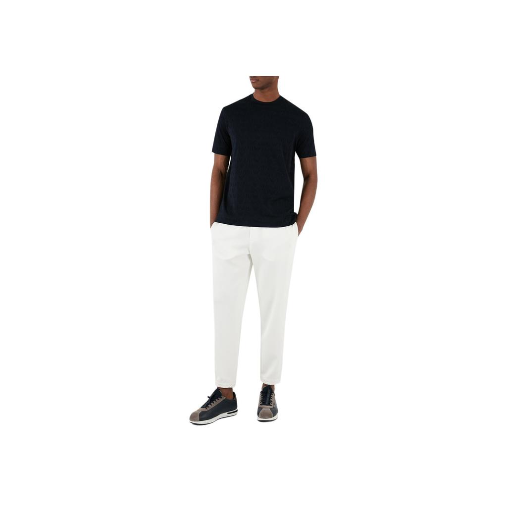 Emporio Armani Fitted Short Sleeve Round Neck Logo T-Shirt Unisex tops Black 3D1TH5-1JORZ-0920