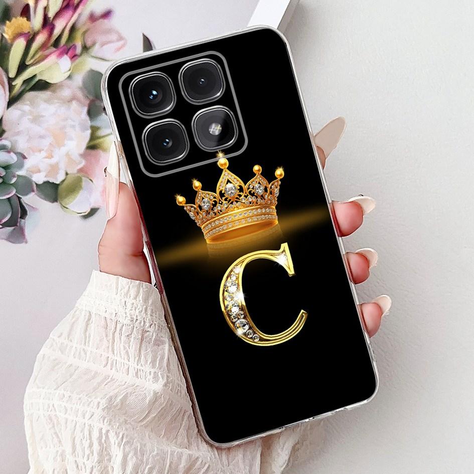 For Xiaomi 14T Pro 5G Case Luxury Crown Letters Soft Silicone Couple Phone Cover For Xiaomi 14T Mi14T 14TPro 2024 Protect Shells