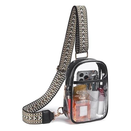 Clear Storage Bag with Adjustable Wide Strap Concert Crossbody Sling Bag Approved Sports Eco-friendly
