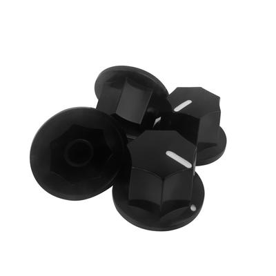 FLEOR 12 pièces Boutons en Plastique pour Amplificateur Ampli Boutons de Contrôle pour Guitare Basse Accessoires de Guitare Noirs, Grand / Petit Boutons au Choix